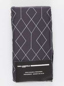 Drap-housse Karl Lagerfeld Geo - 140 x 200 cm, en satin de coton 80 fils/cm²