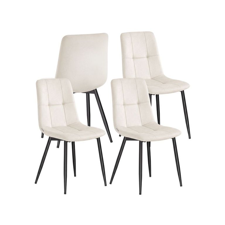 [Membres VIP] Lot de 4 Chaises de Salle à Manger - En Velours