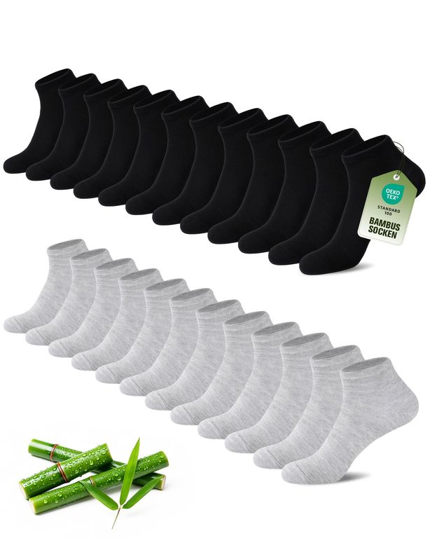 12 Paires de Chaussettes SukModen Sneaker pour Homme et Femme en Bambou (vendeur tiers) — promo Maison