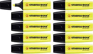 Lot de 10 Surligneur jaune Stabilo Boss Original Fluo