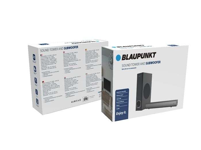 Barre de son blaupunkt BLP9810-133 avec subwoofer 120W, port USB, port AUX-in, télécommande, entrée coaxiale et opticale (Vendeur tiers)