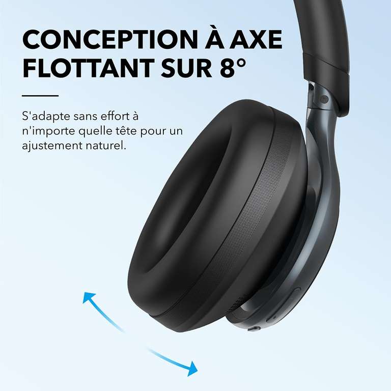 Casque Bluetooth sans Fil Réduction de Bruit Active Adaptative Soundcore by Anker Space One - Différents Coloris (Vendeur Tiers)