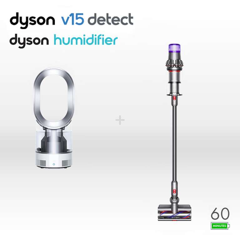 Pack Aspirateur sans-fil Dyson V15 Detect + Humidificateur et Ventilateur Dyson AM10