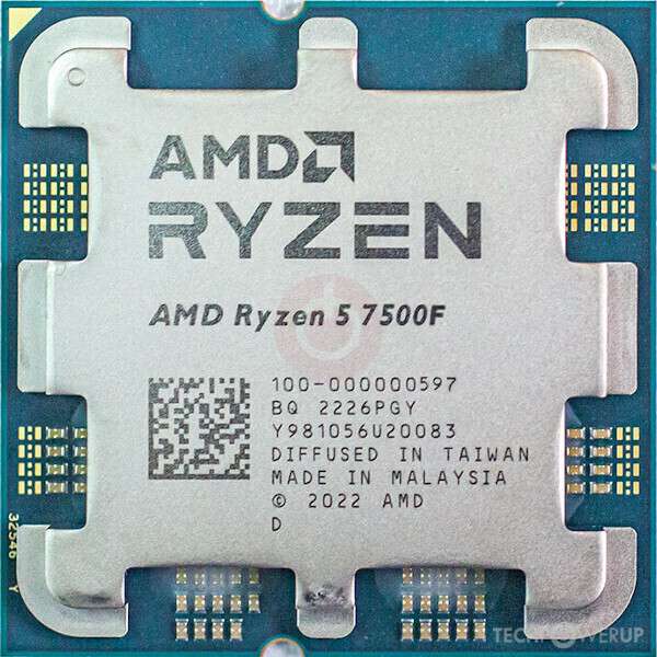Processeur AMD Ryzen 5 7500F, 6 cœurs, 12 Threads, 5nm