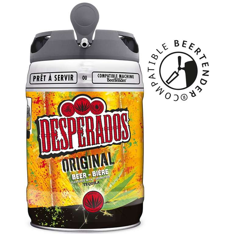 Fût Bière original aromatisée tequila Desperados - 5,9% 5l ( via 6.23€ sur la carte fidélité)