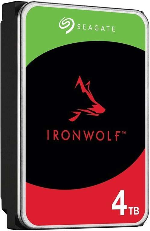 Disque dur interne 3.5" Seagate IronWolf NAS (ST4000VN006) - 4 To, CMR, 5400 tours/min, Cache 256 Mo (+ 4.24€ en RP)