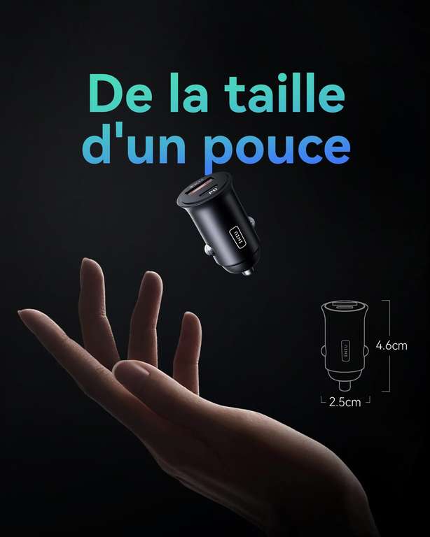 Chargeur Allume Cigare USB avec 1.2M Câble 2 Ports 12V-24V Chargeur