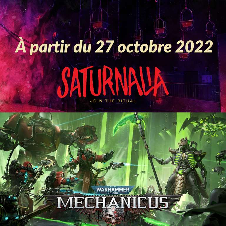 Saturnalia et Warhammer 40,000 Mechanicus gratuits sur PC (Dématérialisés)