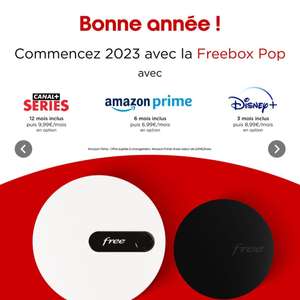 [Nouveaux Clients] Abonnement Internet Fibre Freebox Pop 700 Mbit/s, 12 mois de Canal Séries + 6 mois Amazon Prime inclus - Sans engagement