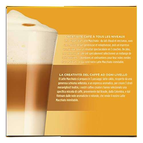 Paquet de 96 capsules Nescafé Dolce Gusto - Latte Macchiato (6 boîtes de 16)