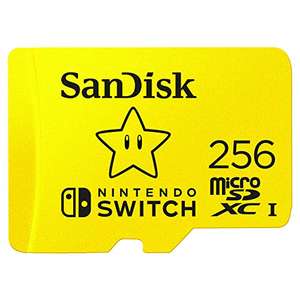 Carte microSDXC SanDisk - 256 Go, compatible Nintendo Switch jusqu'à 100 Mo/s UHS-I Class 10 U3