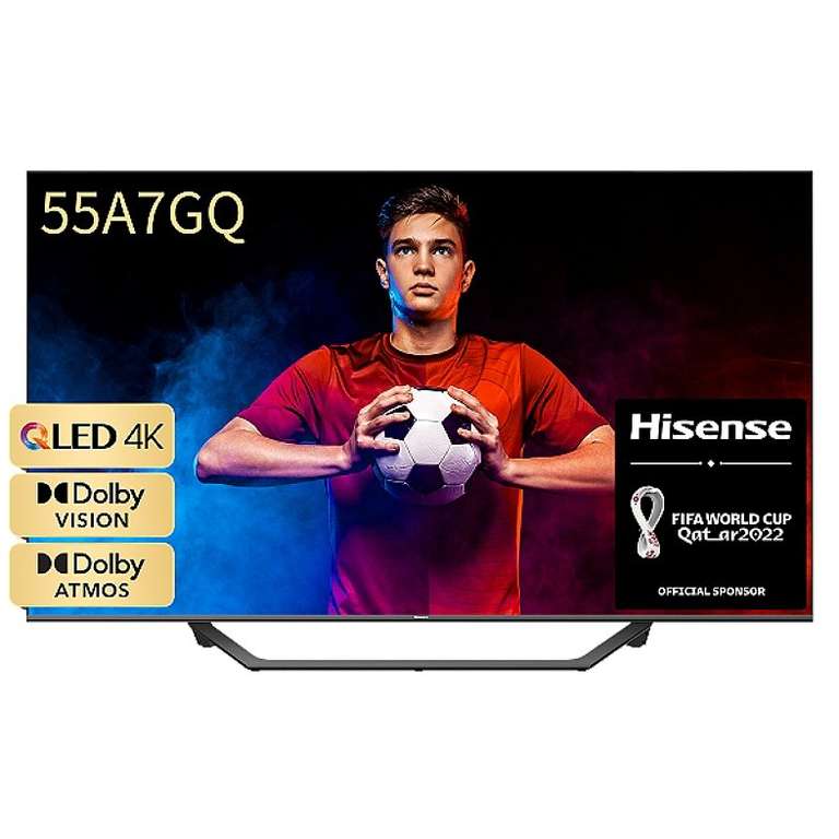 TV 55" Hisense 55A7GQ - QLED, 4K UHD, HDR, Dolby Vision, Smart TV (Via ODR de 50€)