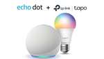 Assistant Vocal Echo Dot (5ème génération) + Ampoule LED Connectée TP-Link Tapo (E27)