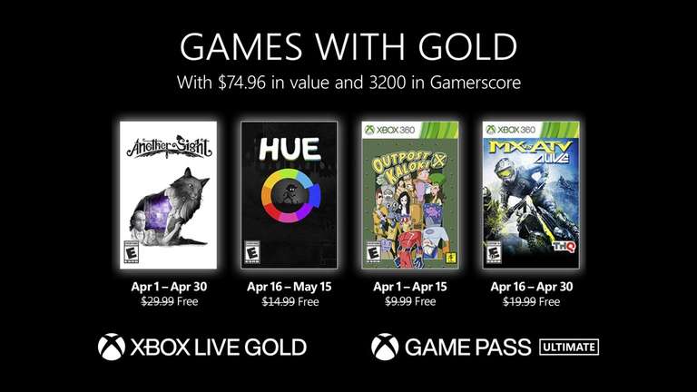 [Gold] Another Sight, Hue, Outpost Kaloki X, MX vs ATV Alive offerts sur Xbox One & Series X|S (Dématérialisé)