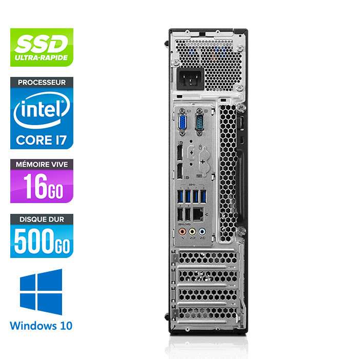 PC de bureau Lenovo ThinkCentre M900 SFF - i7-6700, RAM 16 Go, SSD 500 Go, Windows 10 + Clavier & Souris (Reconditionné - Garantie 12 mois)