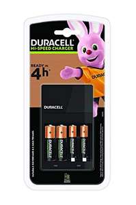 Chargeur de piles Duracell CEF14 - Charge en 4 heures, avec piles 2 x AA + 2 x AAA rechargeables incluses