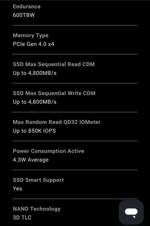 SSD interne NVMe M.2 2230 Corsair MP600 mini - 1 To
