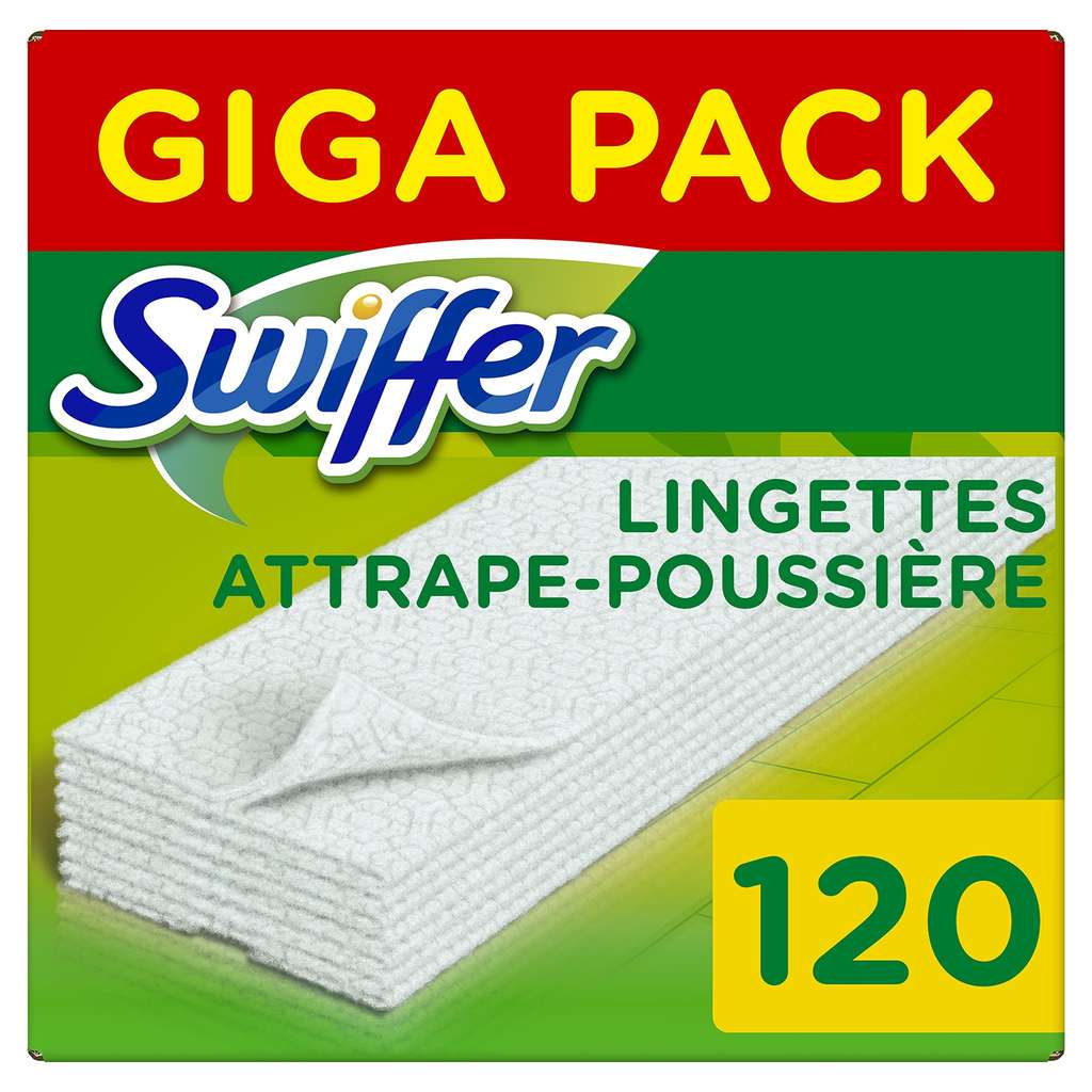 Nettoyant pour Swiffer - Lingettes sèches pour sols - Pack économique -  3x20 Recharges