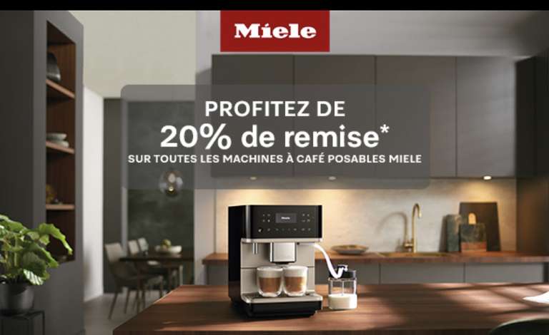 20% sur machines à café posables - miele.fr