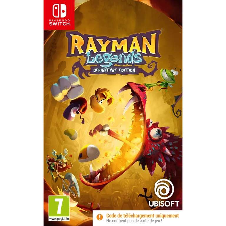 Sélection de jeux Switch en promotion - Ex. : Rayman Legends (code à télécharger Switch Ubisoft)