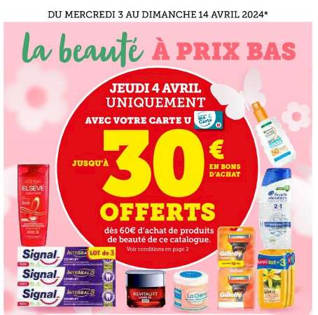 10€ offerts en bon d'achat dès 20€ d'achat sur produits hygiène promos incluses (20€ pour 40€, 30€ pour 60€ - BA sans conditions)