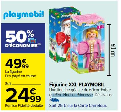 Figurine XXL Père Noel PLAYMOBIL : la boîte à Prix Carrefour
