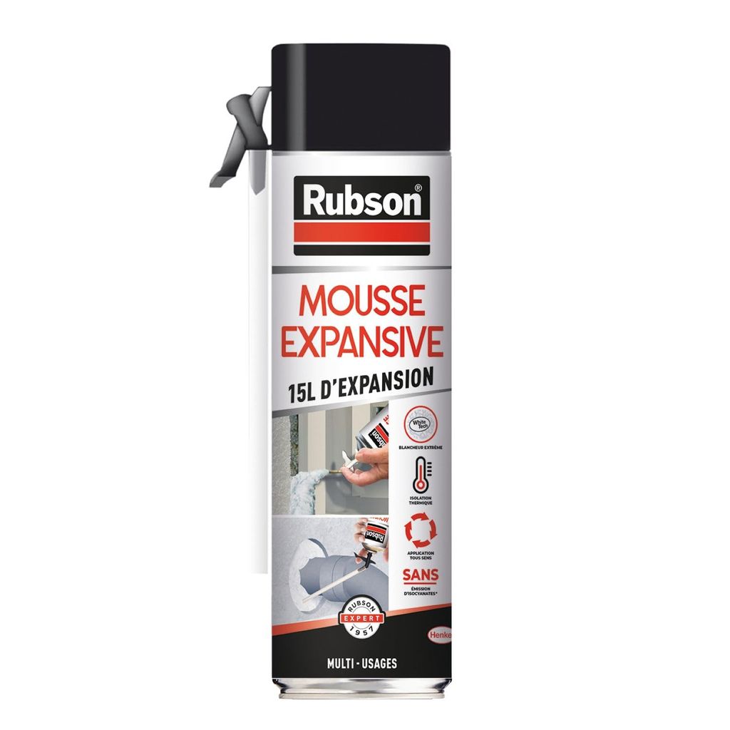 Mousse expansive multi-usages Rubson - aérosol 345 ml, polyuréthane, expansion 15 L (via Prévoyez et Économisez)