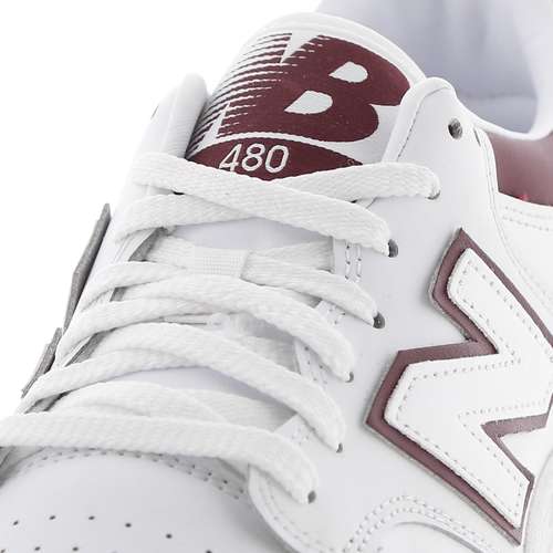 Baskets New Balance 480 - Blanc et bordeaux Dernière pointure disponibles 43