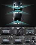 Dash Cam Auto 3 Canaux, Avant(2160P)+Arrière(1080P)+Intérieur(1080P), avec 64Go eMMC Carte, 24 Heures Surveillance du Parking, WiFi, GPS