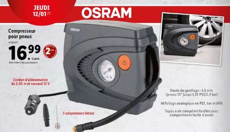 Compresseur portable pour pneus Osram