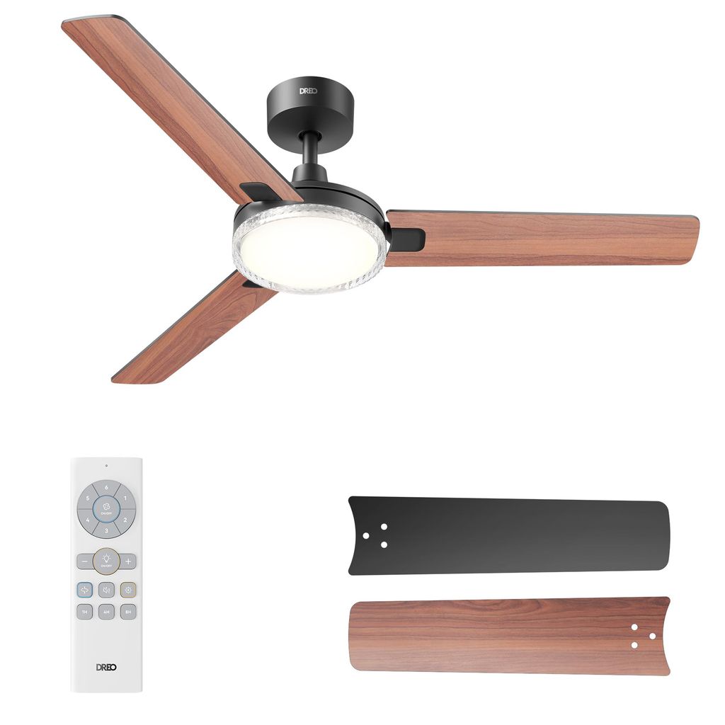 Ventilateur de Plafond Dreo 132cm - Moteur DC, LED dimmable 6 niveaux, 6 vitesses (Version Wi-fi à 119€99 via coupon)