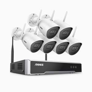 Système de vidéosurveillance sans fil ANNKE WS500 (6 Caméras 2K 5MP + NVR 8CH) - Portée WiFi 300m, Antennes MIMO 2T2R, Vision nocturne