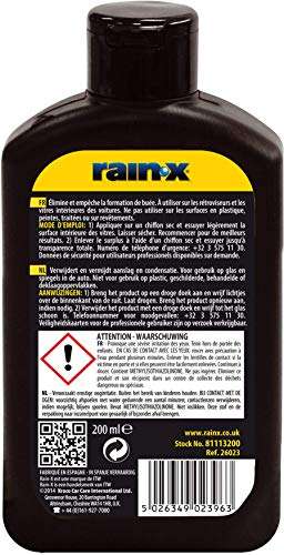 Bouteille de produit pare-brise de voiture Rain-X Anti-Buée - Vitres de salle de bain, 200 ml