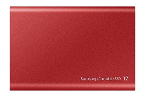 SSD externe portable Samsung T7 MU-PC2T0R/WW - 2 To, USB 3.2, Sécurisation par mot de passe, 1050 Mo/s