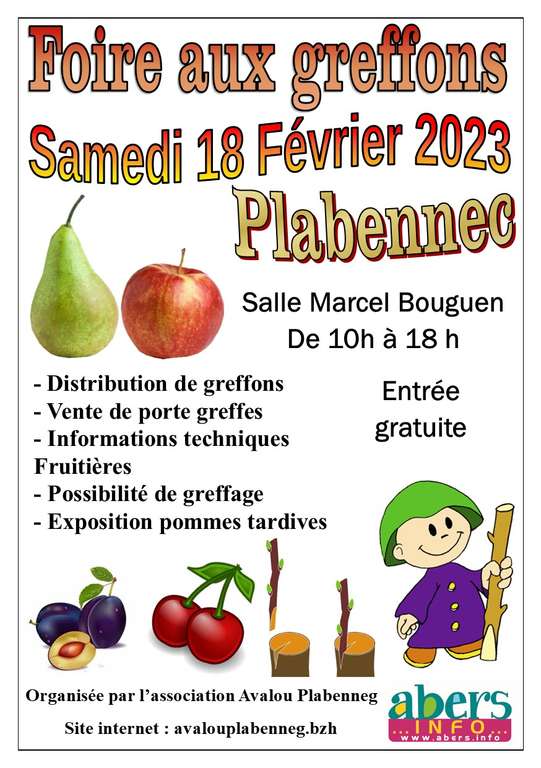 Distribution gratuite de greffons de pommiers, poiriers, pruniers, cerisiers, abricotiers, châtaigniers - Plabenneg (29)