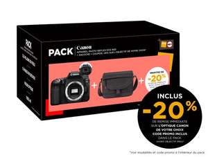 Pack Fnac Appareil photo reflex Canon EOS 90D Boitier Nu + Sacoche + Coupon de 20% sur les optiques