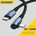 Sélection de câbles Essager à 1.99€ - Ex : Câble Type-C vers Type-C (PD 100W, 2 ou 3 mètres)