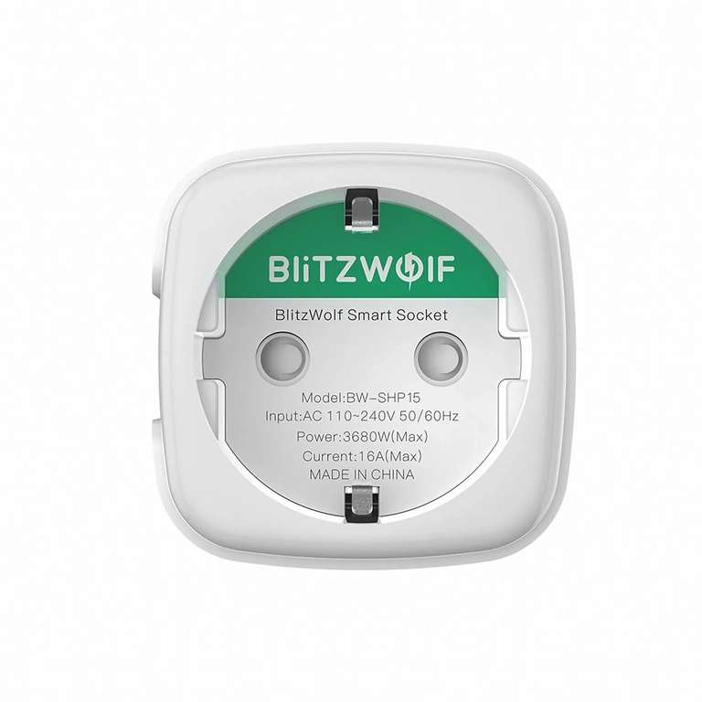 Prise connectée BlitzWolf BW-SHP15 - 16A, Zigbee, avec mesure de consommation, modes de minuteries, compatible assistants vocaux