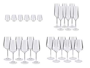 Lot de 6 verres Ernesto - Au choix : flûtes à champagne, verres à vin blanc, verres à vin rouge, verres à eau