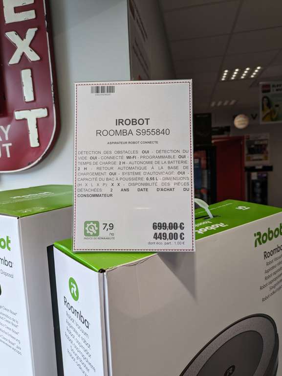 Aspirateur robot Roomba S9+ S955840 - Gitem Loriol sur Drôme (26)