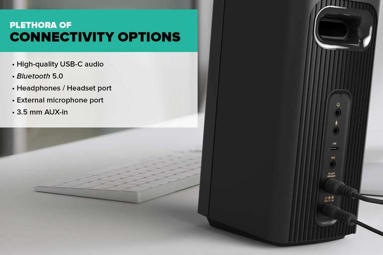 Enceintes PC Hi-Fi Creative T60 2.0 - Hauts Parleurs Bluetooth 5.0, USB-C, AUX 3,5 mm, 60W (Vendeur Tiers)