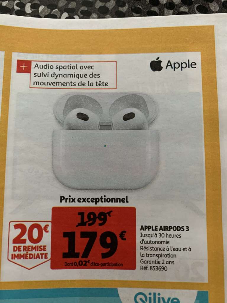 Écouteurs sans-fil Apple Airpods 3 avec Boitier de charge MagSafe