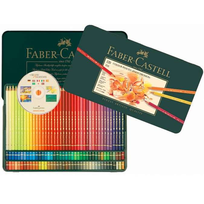 Boite de 120 crayons de couleur Faber Castell polychromos ou les aquarellable Albrecht Dürer