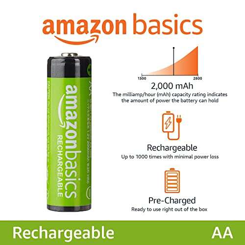 Lot de 16 piles rechargeables AA  Basics –