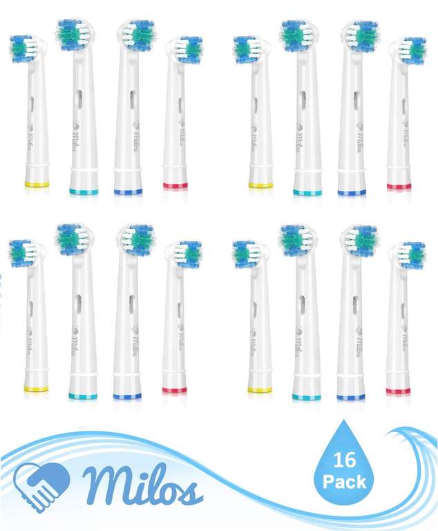 Lot de 16 brossettes pour brosse à dents - compatible Oral-B