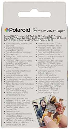 Papier Photo Polaroid POLZ2X320 Premium - 2x3ʺ (20 Feuilles)