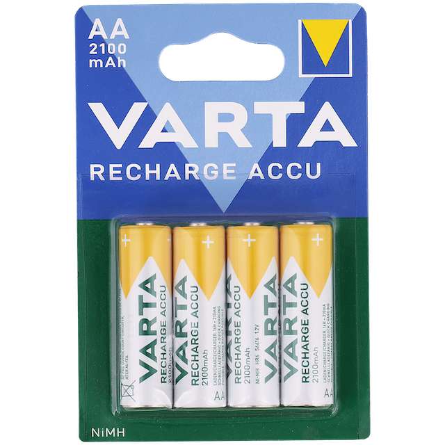 Lot de 4 Piles rechargeables AA Varta 2100 mAh