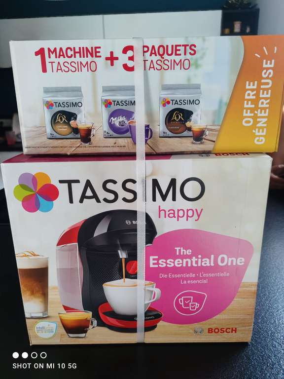 Machine à café Bosch Tassimo Happy + 3 paquets de 16 capsules de café