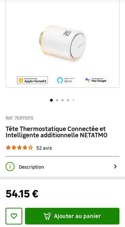 Tête thermostatique connectée Netatmo