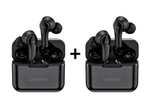 Lot de 2 paires d'écouteurs sans fil Lenovo QT82 avec Boitier de charge - Bluetooth 5.0 (Noir ou Blanc)